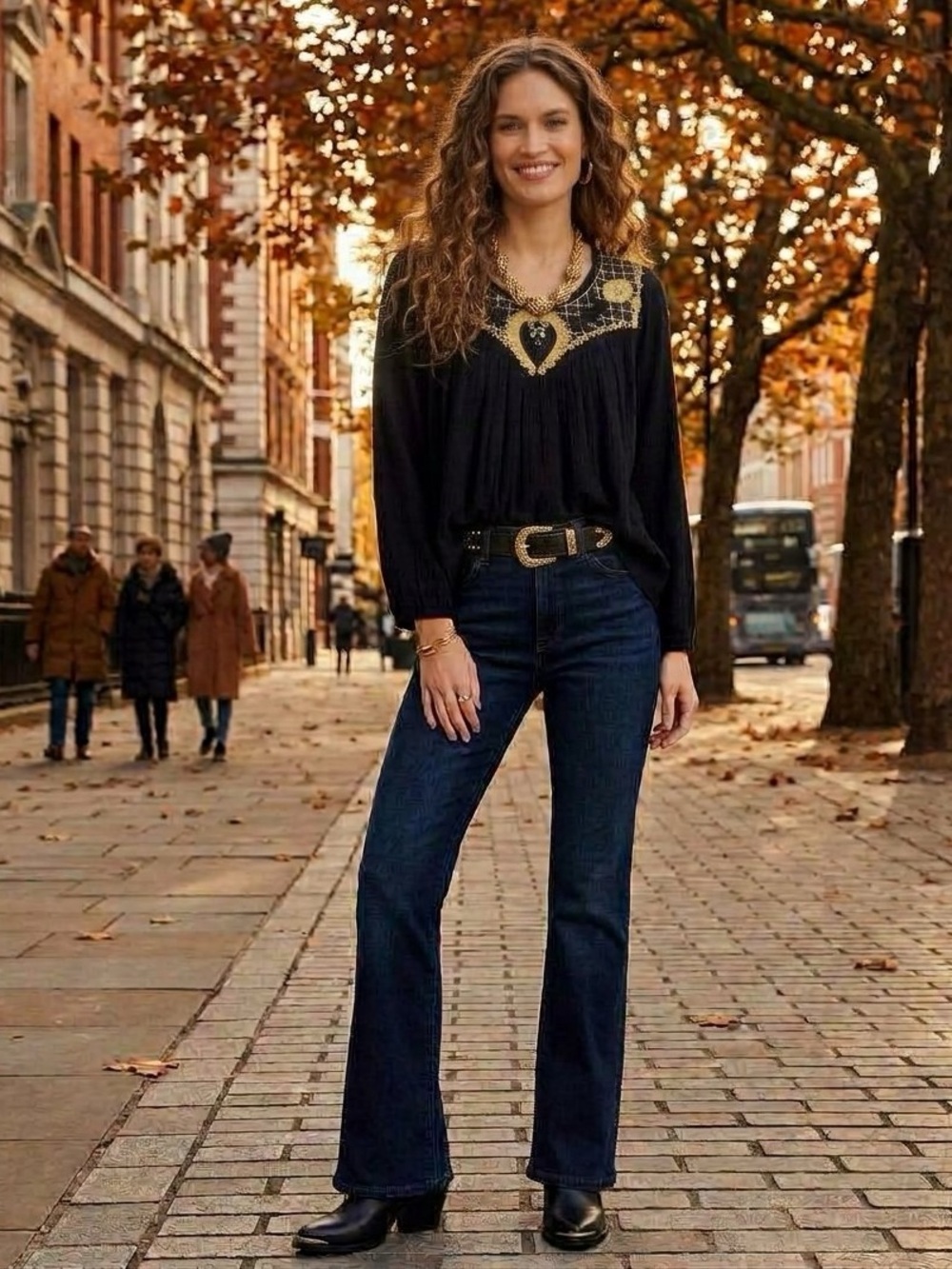 Free People Begonia Black Embroidered Top, S Bubble Hem